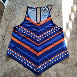 Meraki Chevron Stripe Handkerchief Sleeveless top, size L